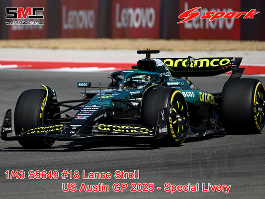 [Pre-Order] Aston Martin F1 AMR25 #18 Lance Stroll SU Austin GP 2025 Special Livery Spark 1:43 S9649