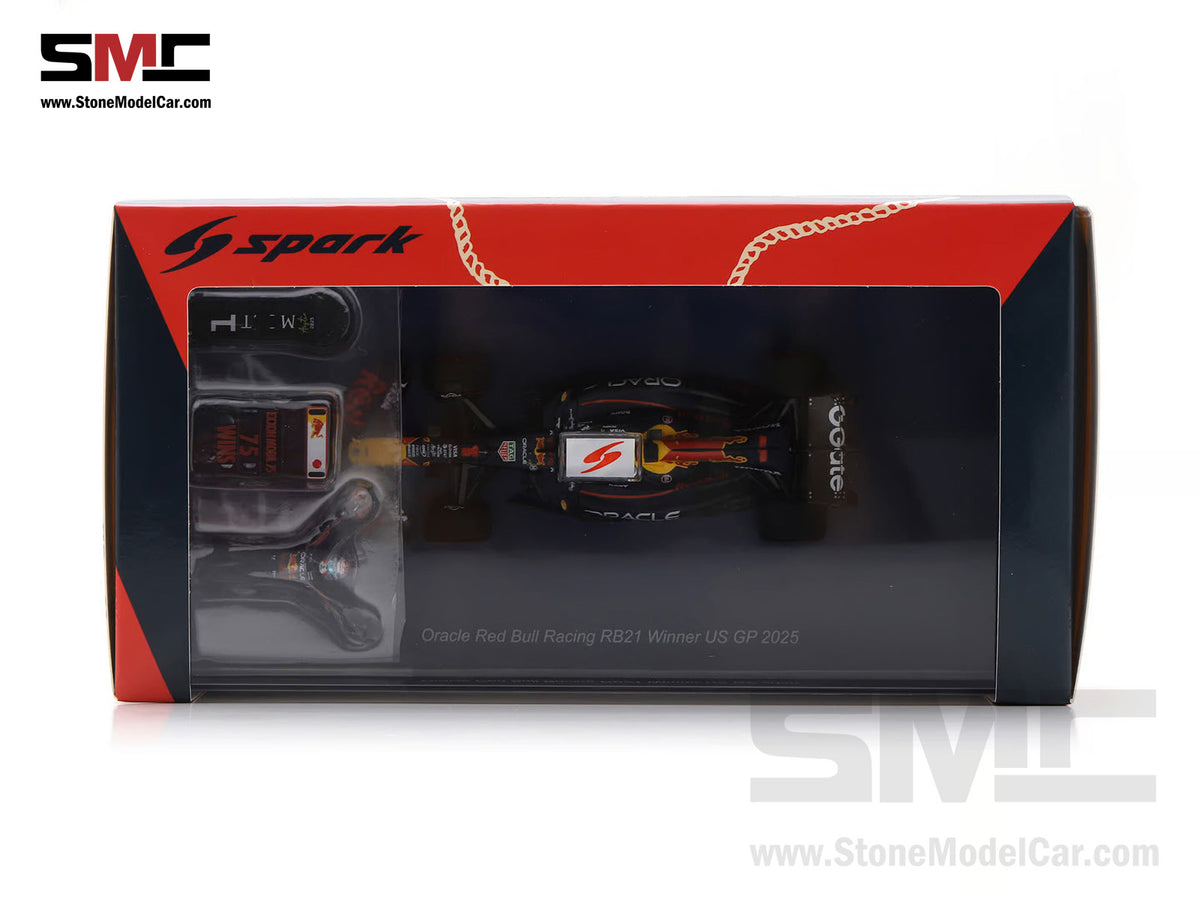 [Pre-Order] Red Bull F1 RB21 #1 Max Verstappen US Austin GP Winner 2025 1:43 Spark Figure Edition