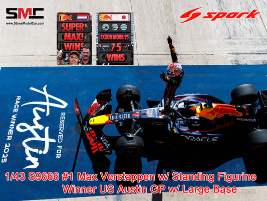 [Pre-Order] Red Bull F1 RB21 #1 Max Verstappen US Austin GP Winner 2025 1:43 Spark Figure Edition