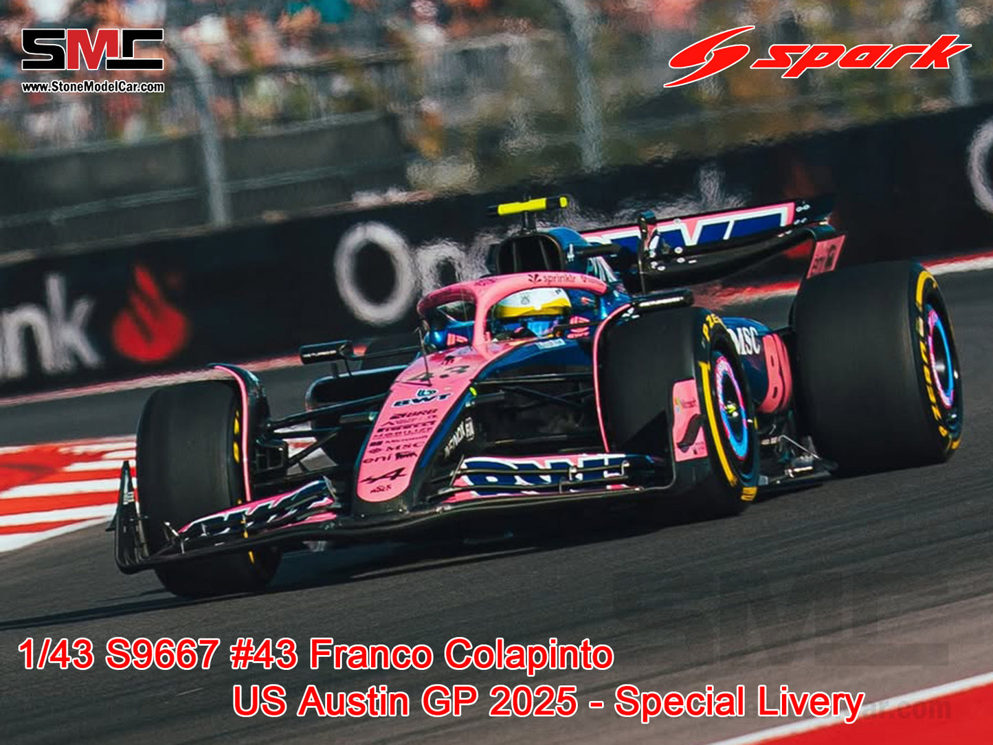 [Pre-Order] Alpine Renault F1 A525 #43 Franco Colapinto US Austin GP 2025 Spark 1:43 S9667