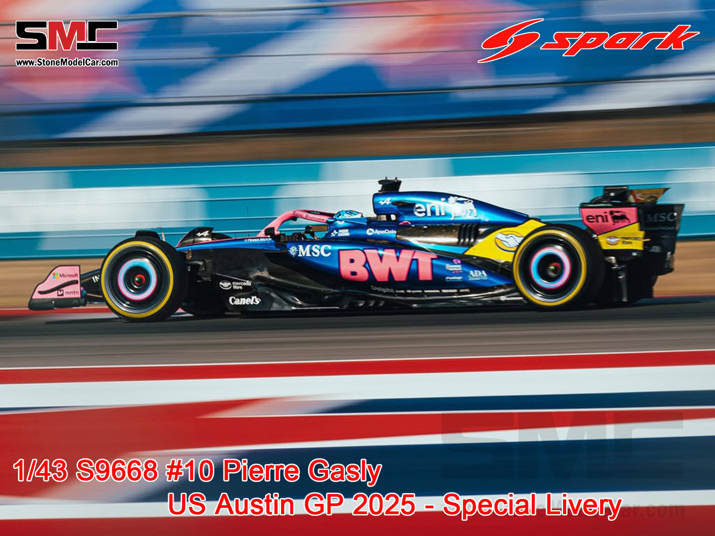 [Pre-Order] Alpine Renault F1 A525 #10 Pierre Gasly US Austin GP 2025 Special Livery Spark 1:43 S9668