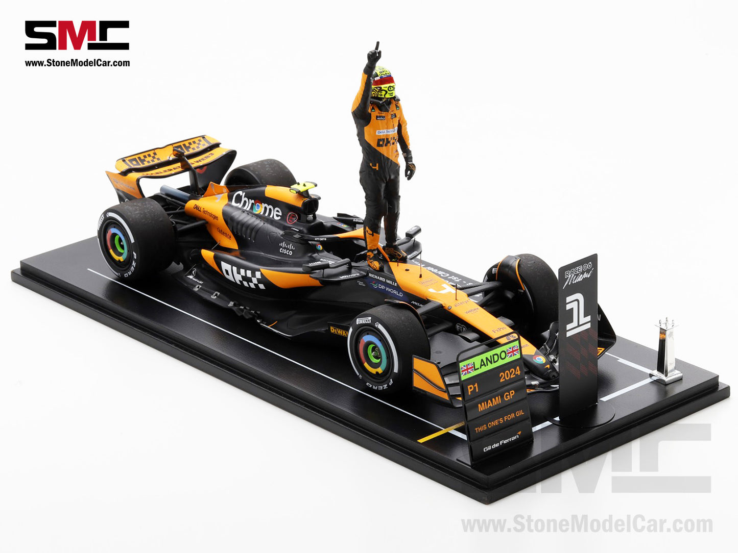[Pre-Order] McLaren F1 MCL38 #4 Lando Norris Miami GP 2024 1st Career Win 1:18 Spark Figure Special Edition