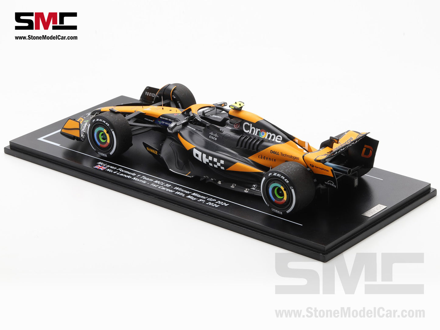[Pre-Order] McLaren F1 MCL38 #4 Lando Norris Miami GP 2024 1st Career Win 1:18 Spark Figure Special Edition
