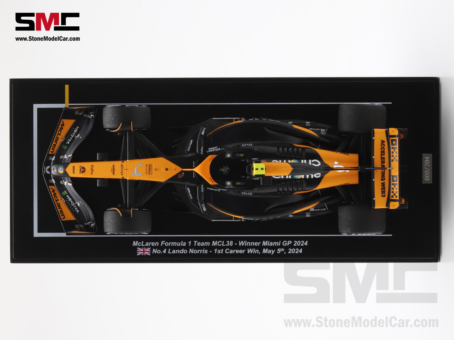 [Pre-Order] McLaren F1 MCL38 #4 Lando Norris Miami GP 2024 1st Career Win 1:18 Spark Figure Special Edition