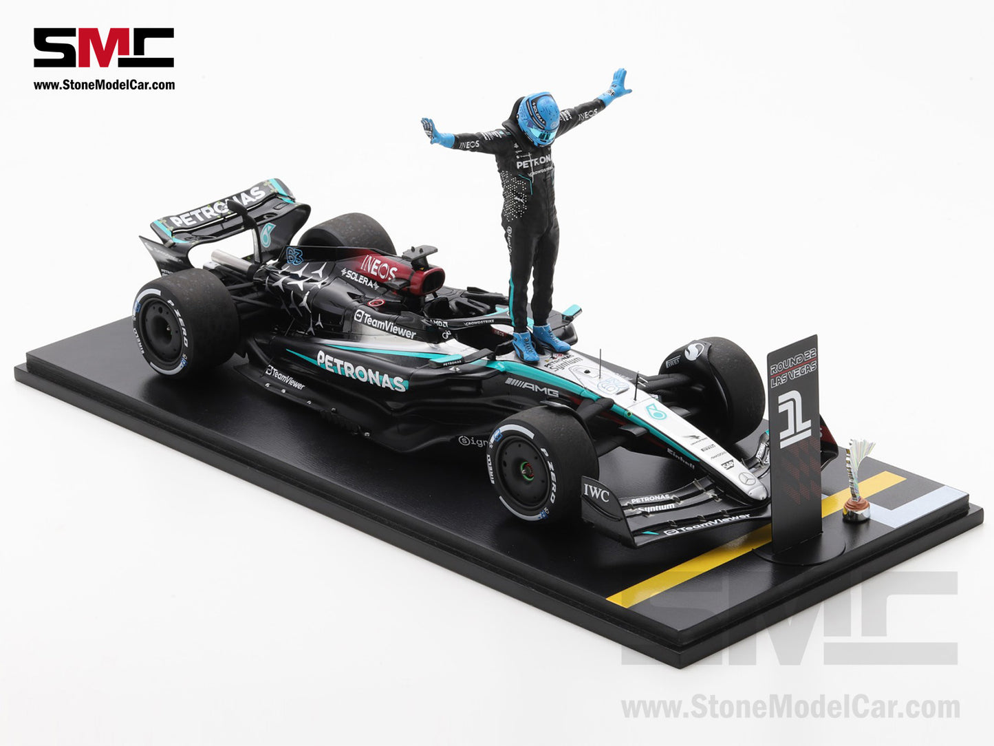 [Pre-Order] Mercedes F1 W15 E Performance #63 George Russell Las Vegas GP Winner 2024 Spark 1:18 Special Edition