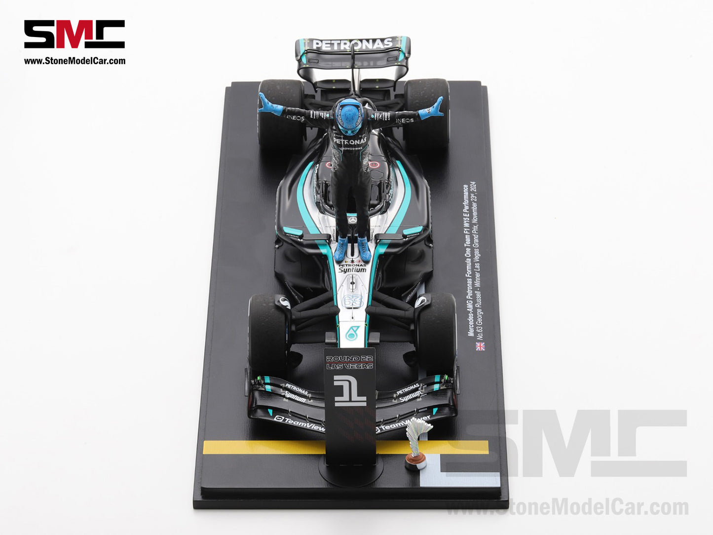 [Pre-Order] Mercedes F1 W15 E Performance #63 George Russell Las Vegas GP Winner 2024 Spark 1:18 Special Edition