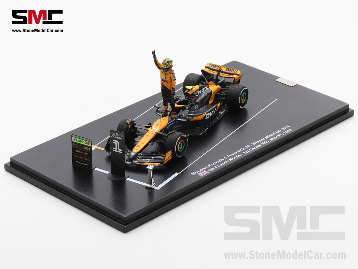 [Pre-Order] McLaren F1 MCL38 #4 Lando Norris Miami GP 2024 1st Career Win 1:43 Spark Figure Special Edition