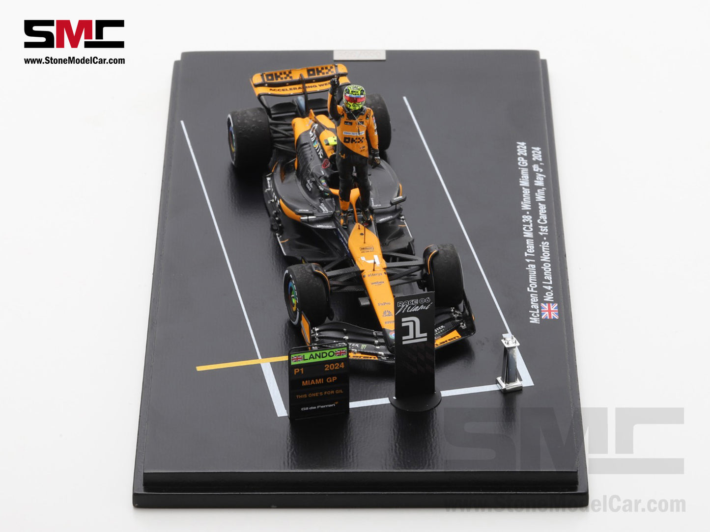 [Pre-Order] McLaren F1 MCL38 #4 Lando Norris Miami GP 2024 1st Career Win 1:43 Spark Figure Special Edition