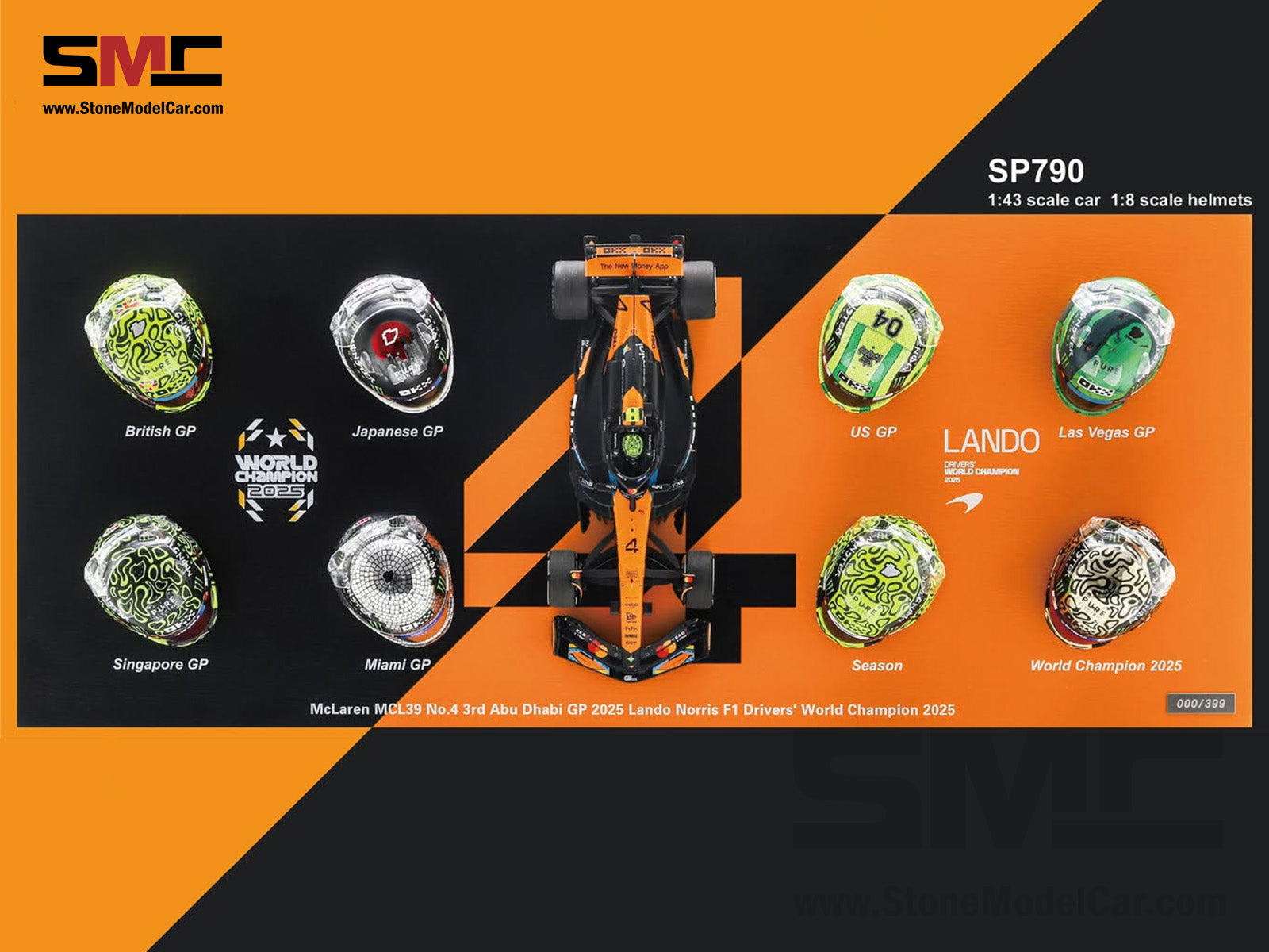 McLaren F1 MCL39 #4 Lando Norris Abu Dhabi GP 2025 World Champion