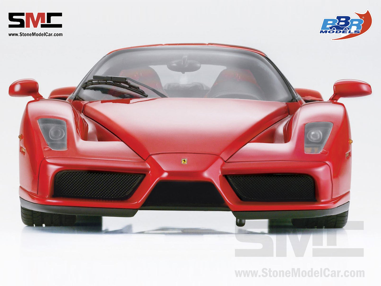 [Pre-Order] BBR High End Ferrari 1:18 Enzo Rosso Corsa 322 Silver Wheels Full Open with Leather Base