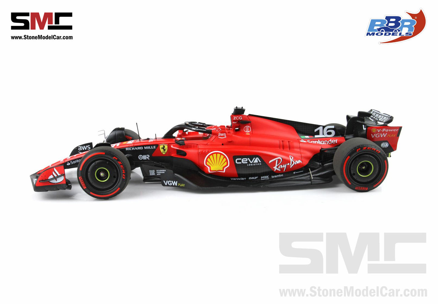 [Pre-Order] Ferrari F1 SF-23 #16 Charles Leclerc Belgium SPA GP 2023 BBR 1:18 Polifoam Packaging