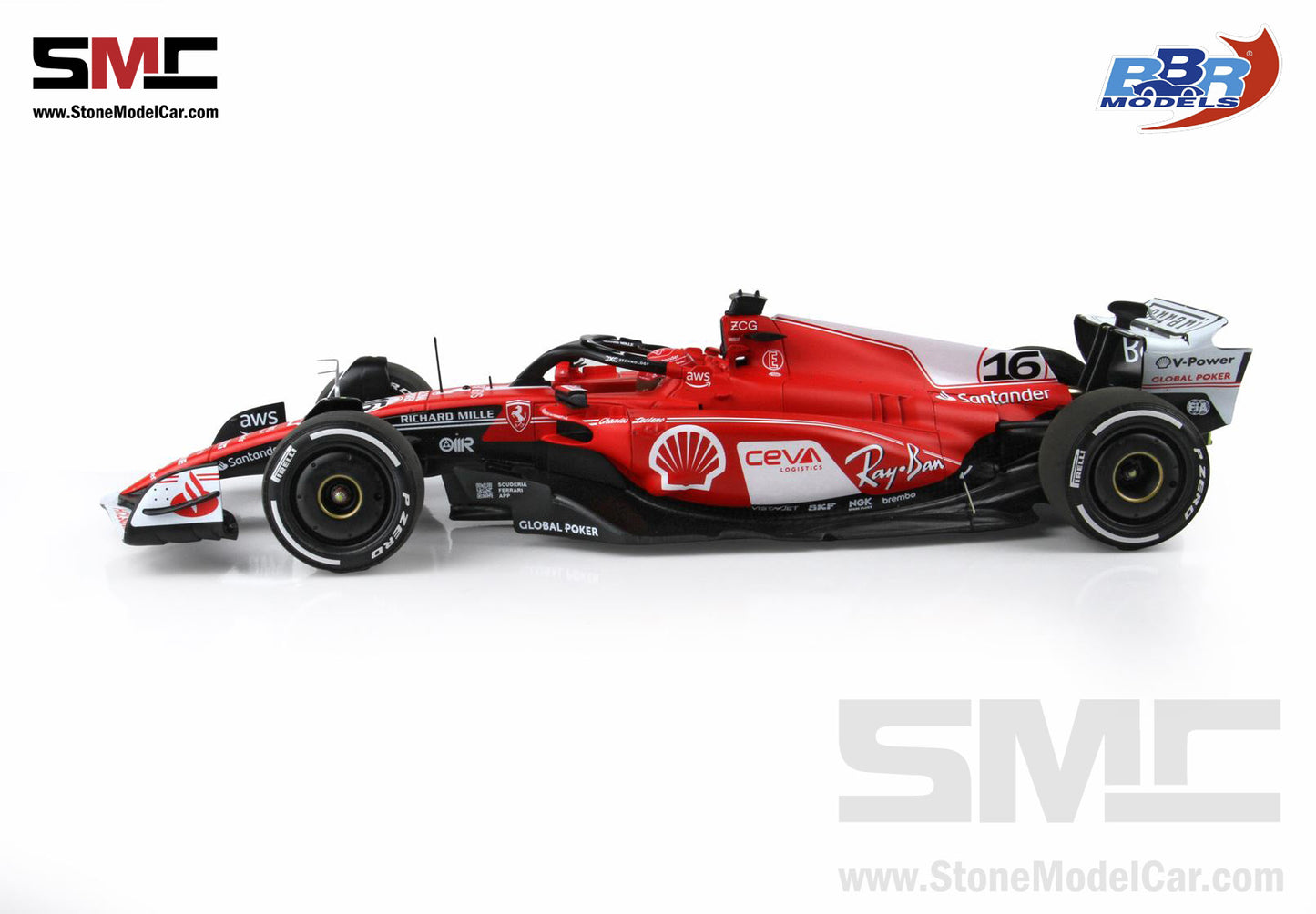 Ferrari F1 SF-23 #16 Charles Leclerc Las Vegas GP 2023 BBR 1:18 Polifoam Packaging