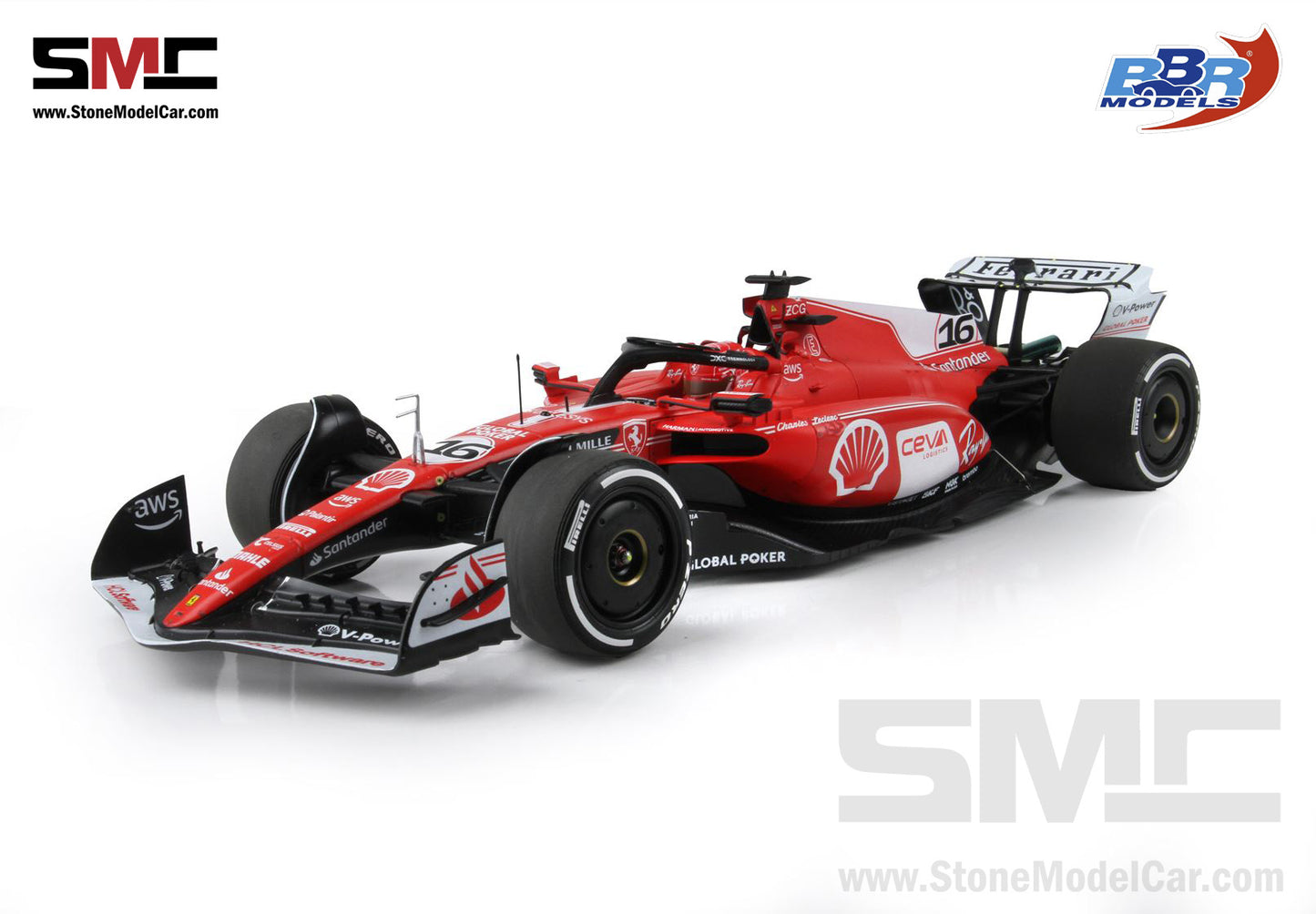 Ferrari F1 SF-23 #16 Charles Leclerc Las Vegas GP 2023 BBR 1:18 Polifoam Packaging