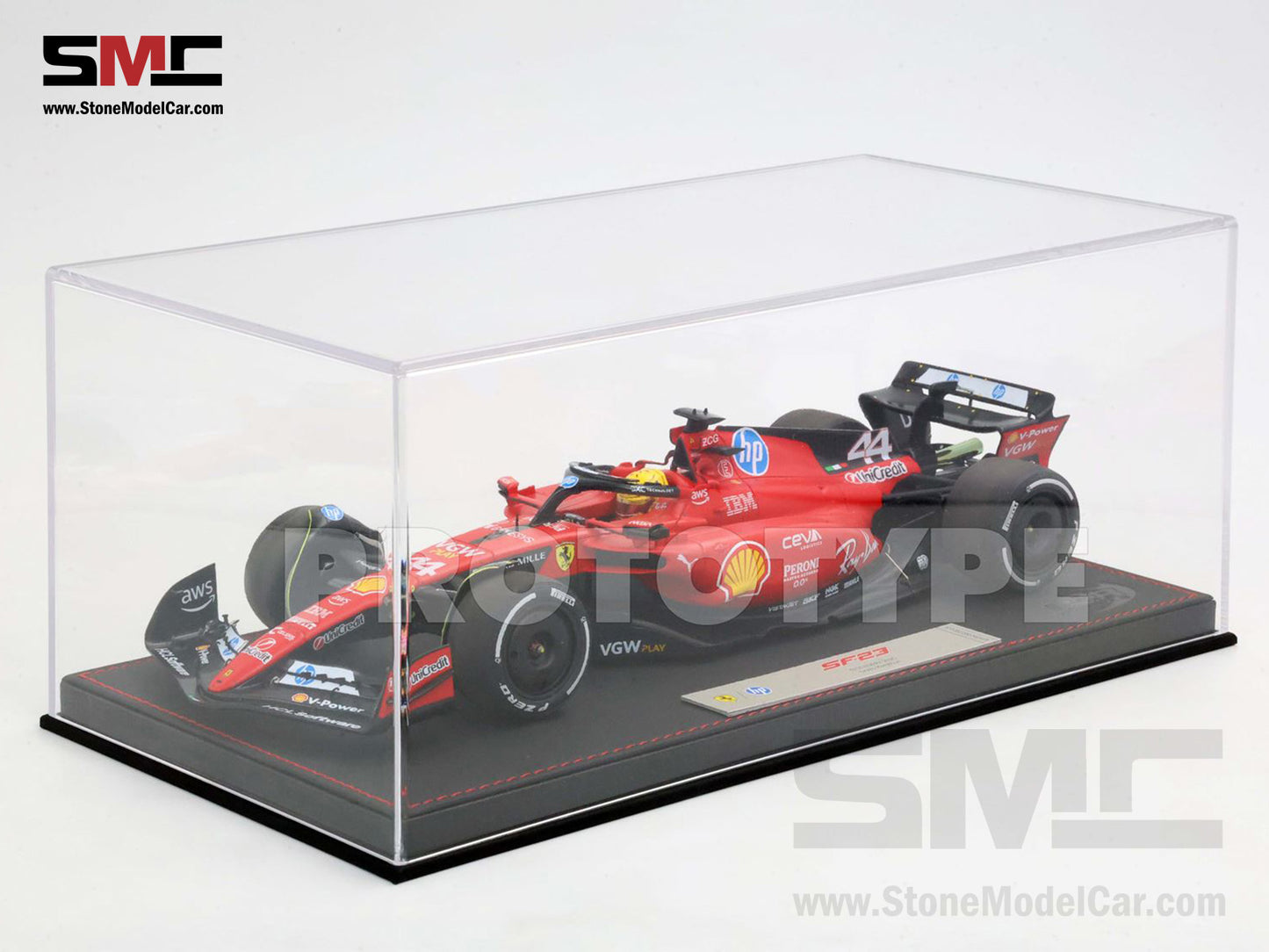[Pre-Order] Ferrari F1 SF-23 #44 Lewis Hamilton Fiorano Test 2025 BBR 1:18 with Leather Base