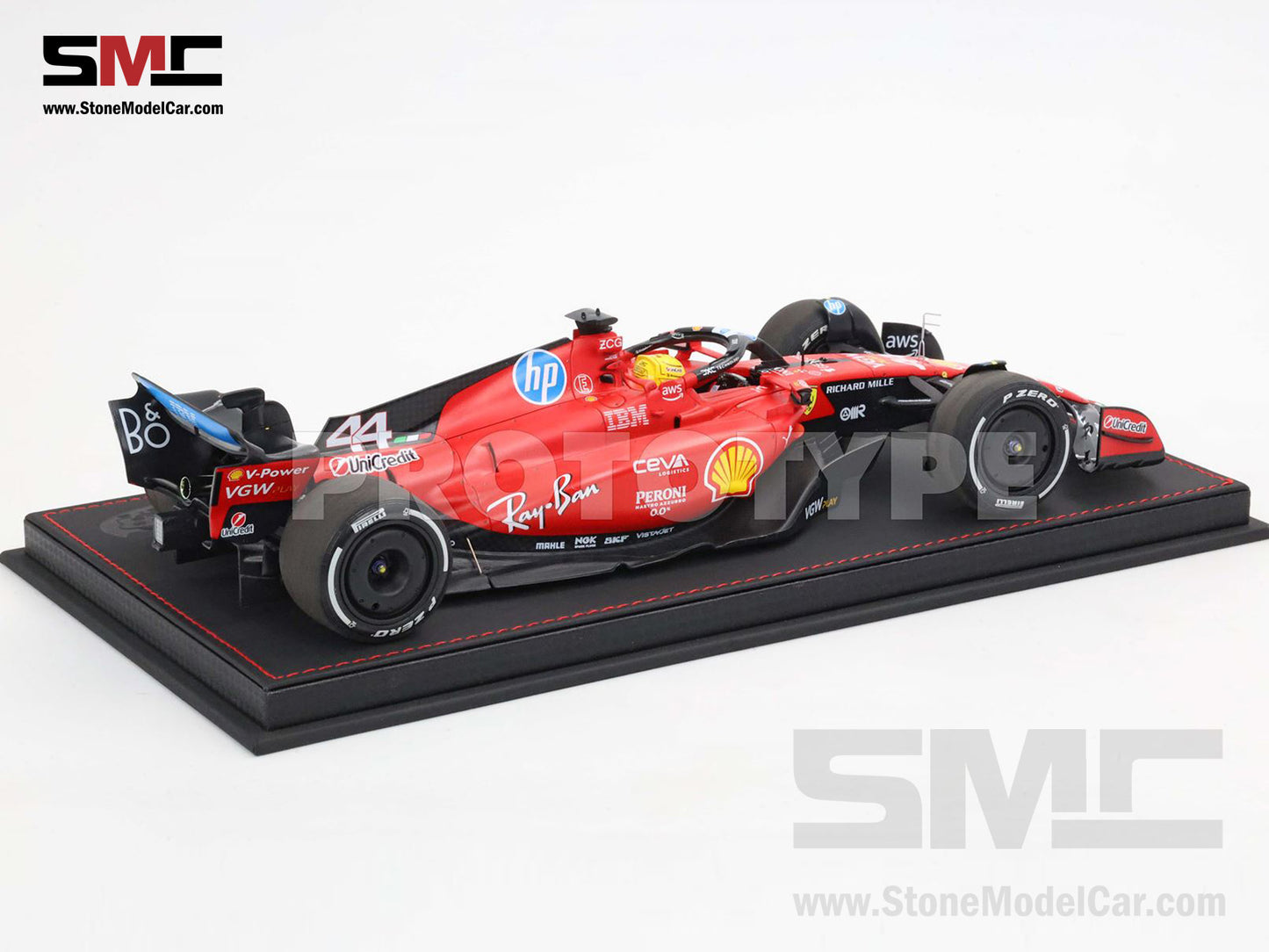 [Pre-Order] Ferrari F1 SF-23 #44 Lewis Hamilton Fiorano Test 2025 BBR 1:18 with Leather Base
