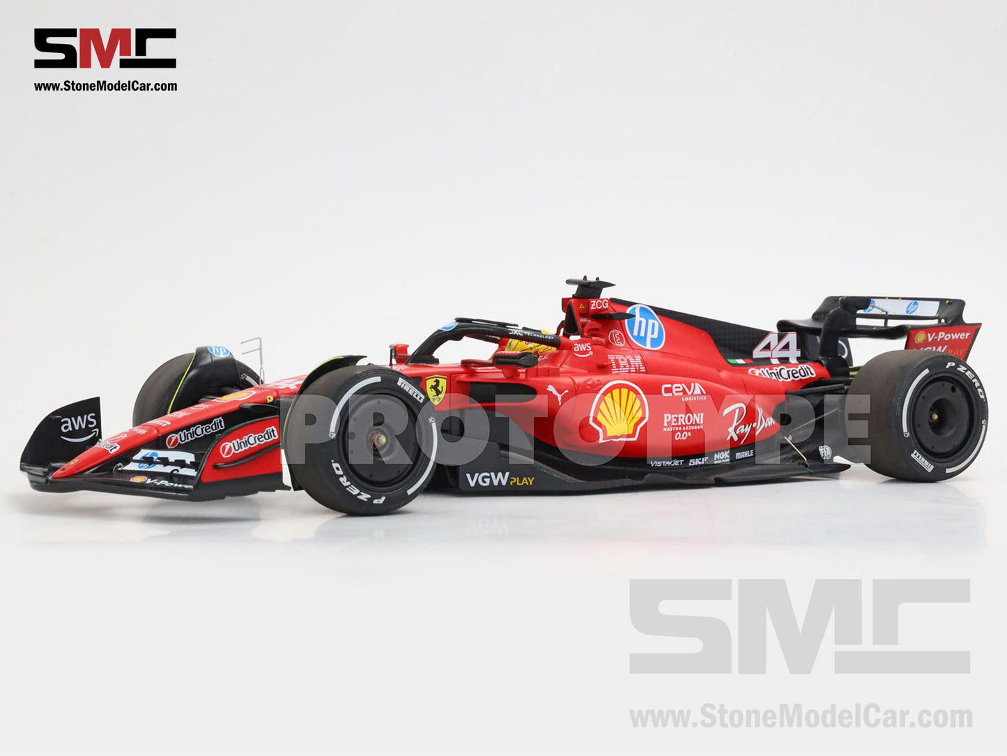 [Pre-Order] Ferrari F1 SF-23 #44 Lewis Hamilton Fiorano Test 2025 BBR 1:18 with Leather Base