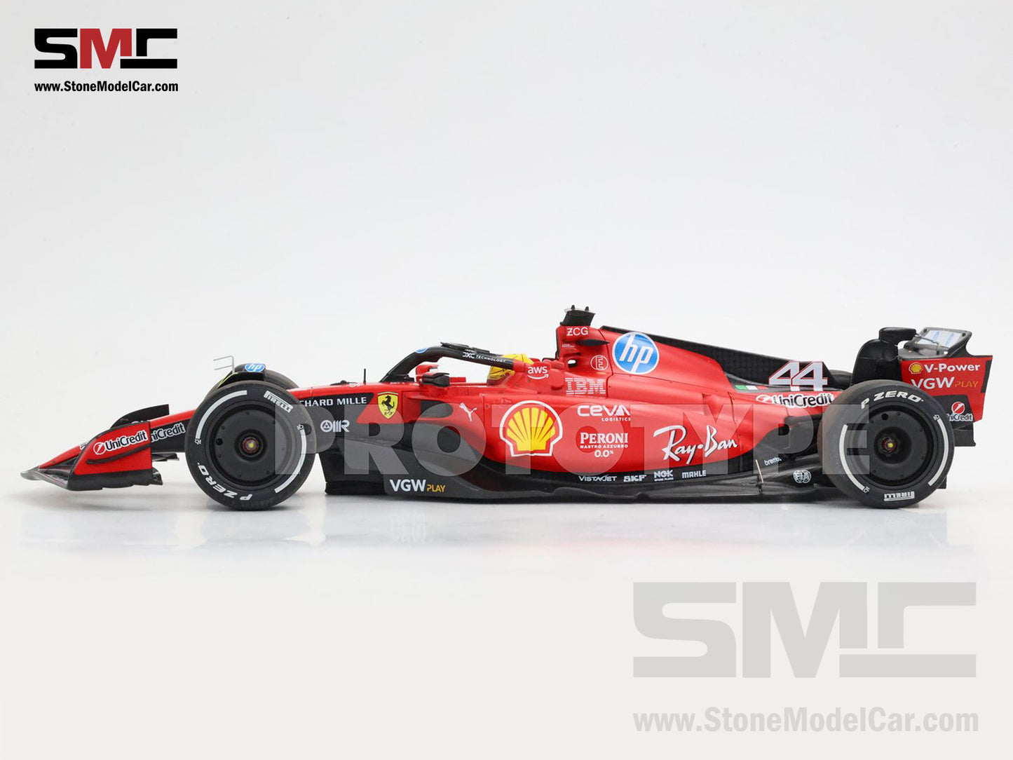 [Pre-Order] Ferrari F1 SF-23 #44 Lewis Hamilton Fiorano Test 2025 BBR 1:18 with Leather Base