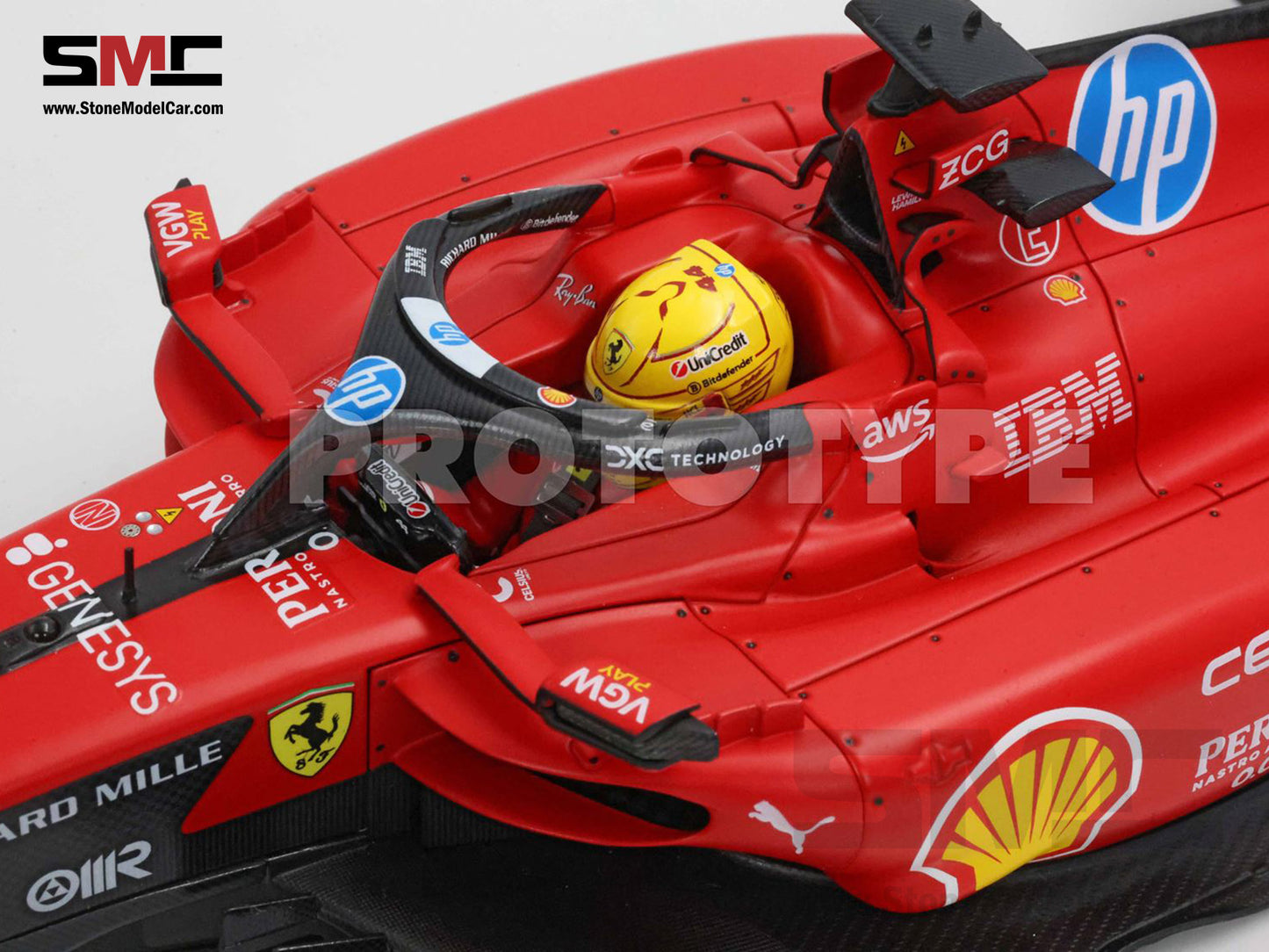 [Pre-Order] Ferrari F1 SF-23 #44 Lewis Hamilton Fiorano Test 2025 BBR 1:18 with Leather Base