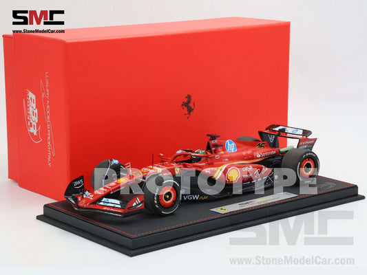 [Pre-Order] Ferrari F1 SF-24 #16 Charles Leclerc Winner Italy GP 2024 BBR 1:18 with Leather Base