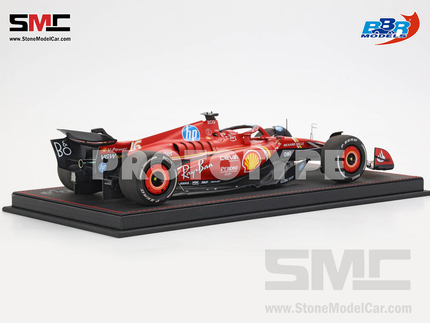 [Pre-Order] Ferrari F1 SF-24 #16 Charles Leclerc Winner US GP Austin 2024 BBR 1:18 with Leather Base