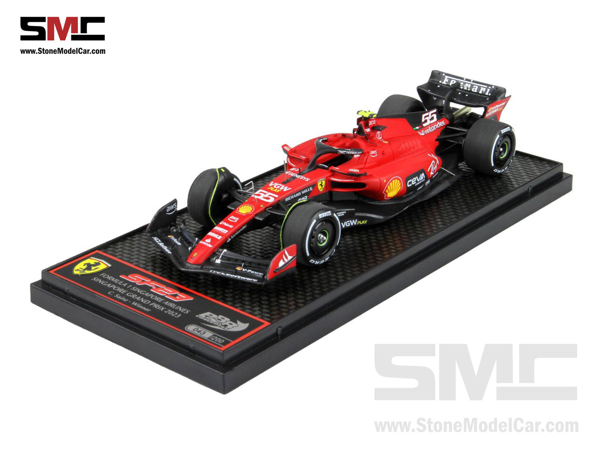 Ferrari F1 SF-23 #55 Carlos Sainz Singapore GP Winner 2023 BBR 1:43 BBRC292A