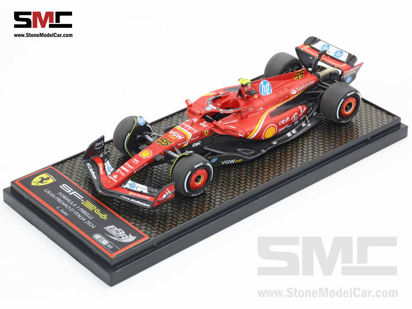 [Pre-Order] Ferrari F1 SF-24 #55 Carlos Sainz Italy GP Monza 2024 BBR 1:43 BBRC307B