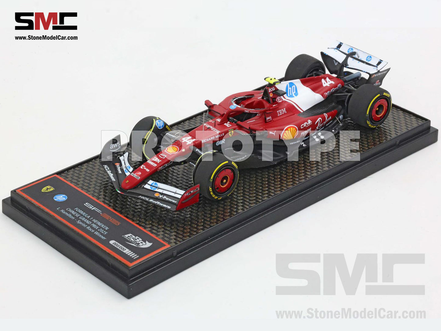 [Pre-Order] Ferrari F1 SF-25 #44 Lewis Hamilton Chinese GP Sprint Winner 2025 BBR 1:43 BBRC321A44