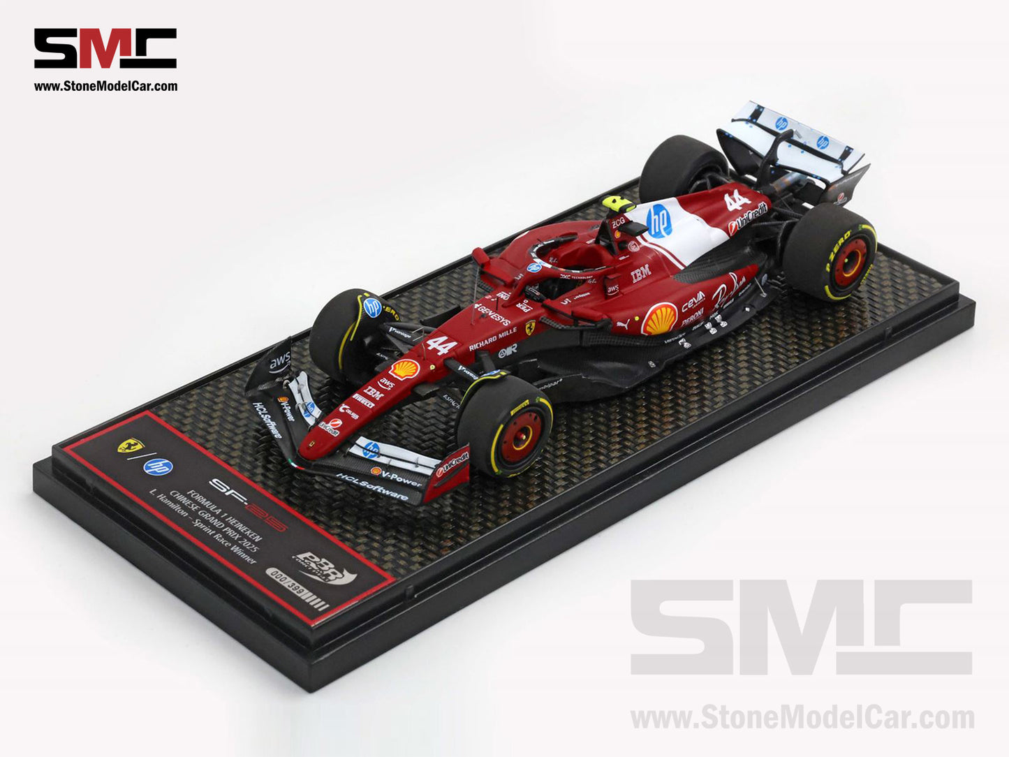 [Pre-Order] Ferrari F1 SF-25 #44 Lewis Hamilton Chinese GP Sprint Winner 2025 BBR 1:43 BBRC321A44