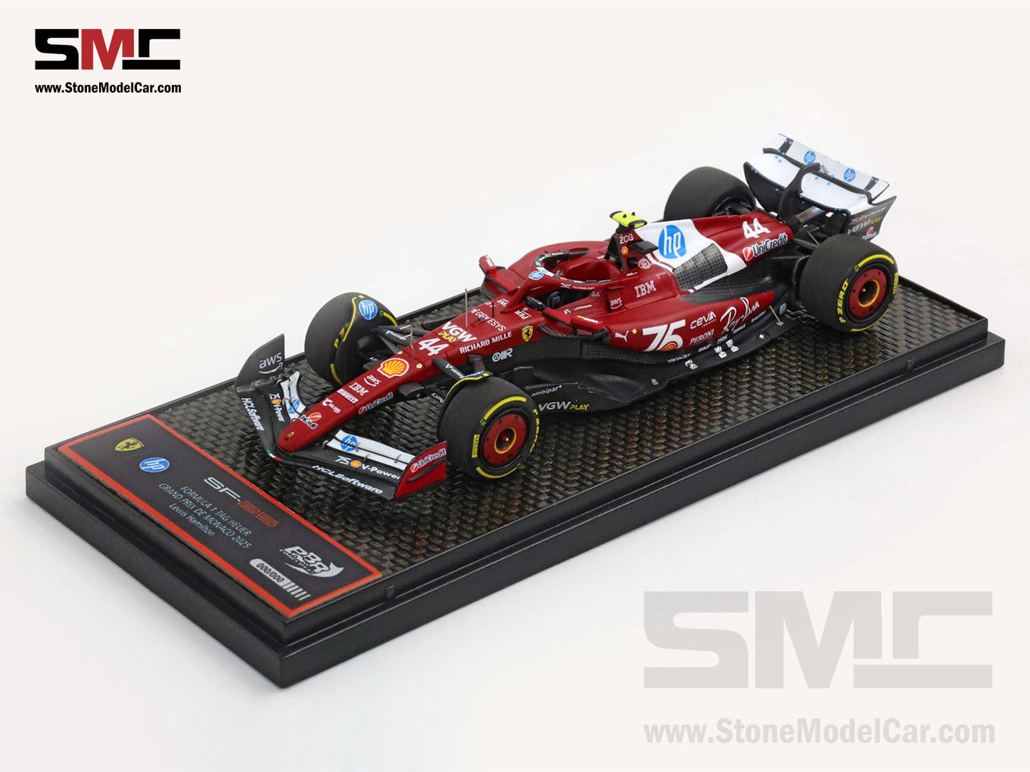 [Pre-Order] Ferrari F1 SF-25 #44 Lewis Hamilton Monaco GP 2025 Shell Special Livery BBR 1:43 BBRC321C44