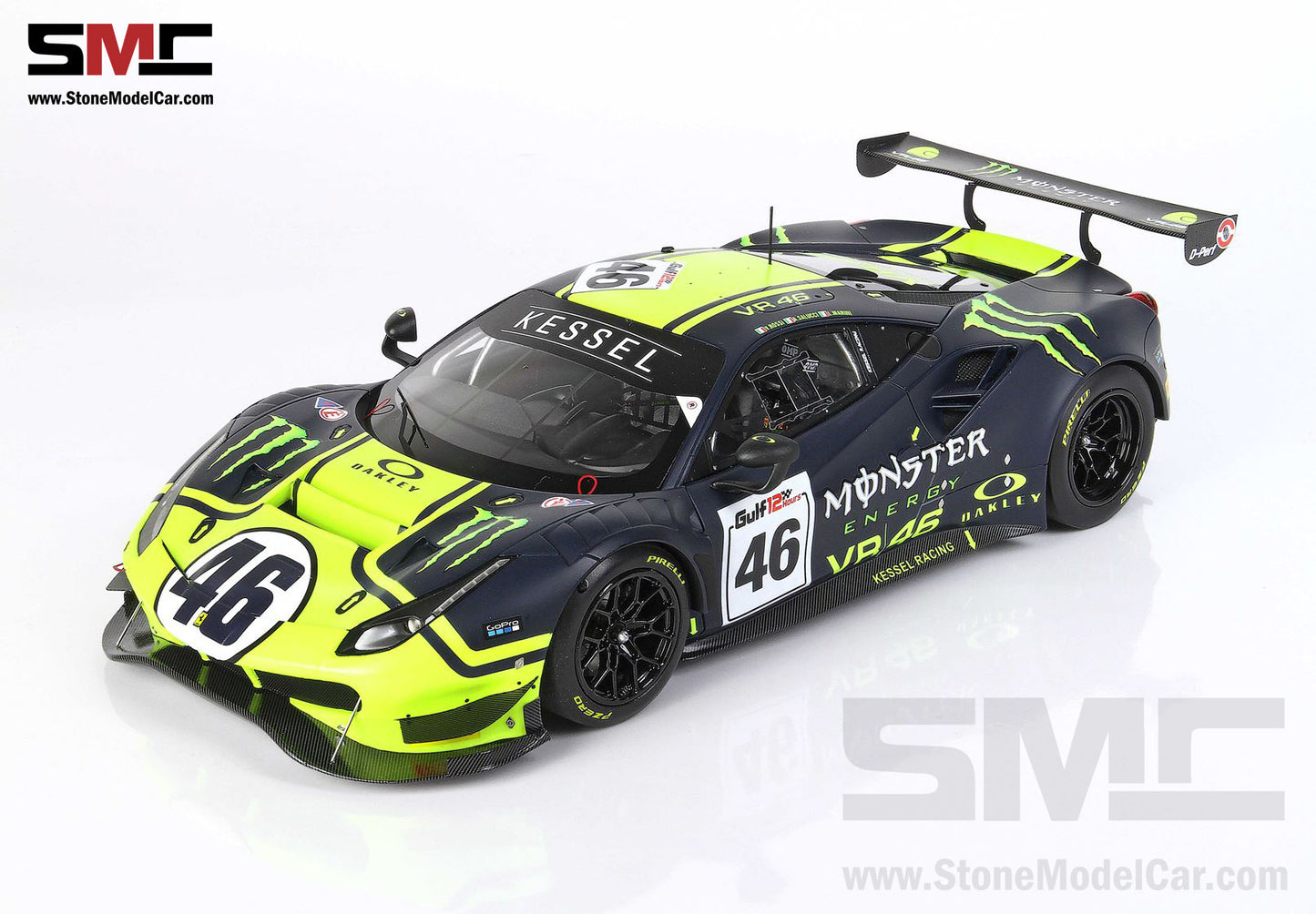 BBR 1:18 Ferrari 488 GT3 Team Kessel #46 Valentino Rossi 12H of Gulf 2021 LE 346