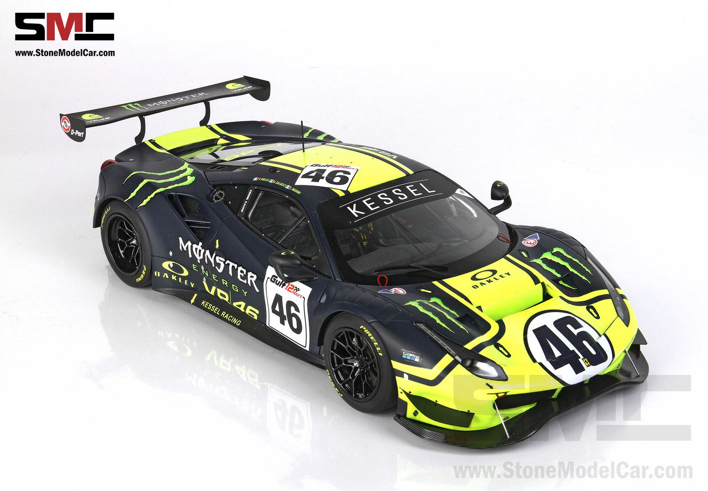 BBR 1:18 Ferrari 488 GT3 Team Kessel #46 Valentino Rossi 12H of Gulf 2021 LE 346
