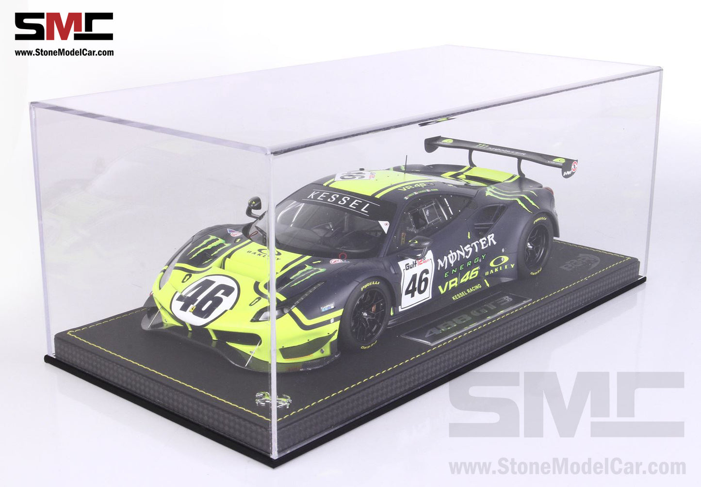BBR 1:18 Ferrari 488 GT3 Team Kessel #46 Valentino Rossi 12H of Gulf 2021 LE 346