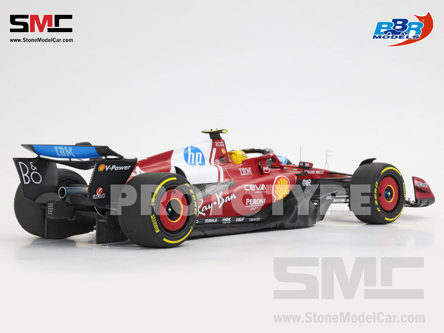 [Pre-Order] Ferrari F1 SF-25 #44 Lewis Hamilton Chinese GP Sprint Winner 2025 BBR 1:18 with Leather Base
