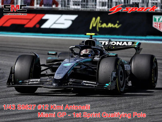 [Pre-Order] Mercedes F1 W16 #12 Kimi Antonelli Miami GP 2025 Sprint Pole Spark 1:43 S9627