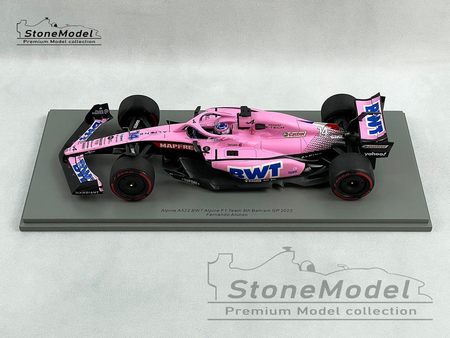 2022 Alpine Renault BWT F1 A522 #14 Fernando Alonso Bahrain GP 1:18 Spark 18S752