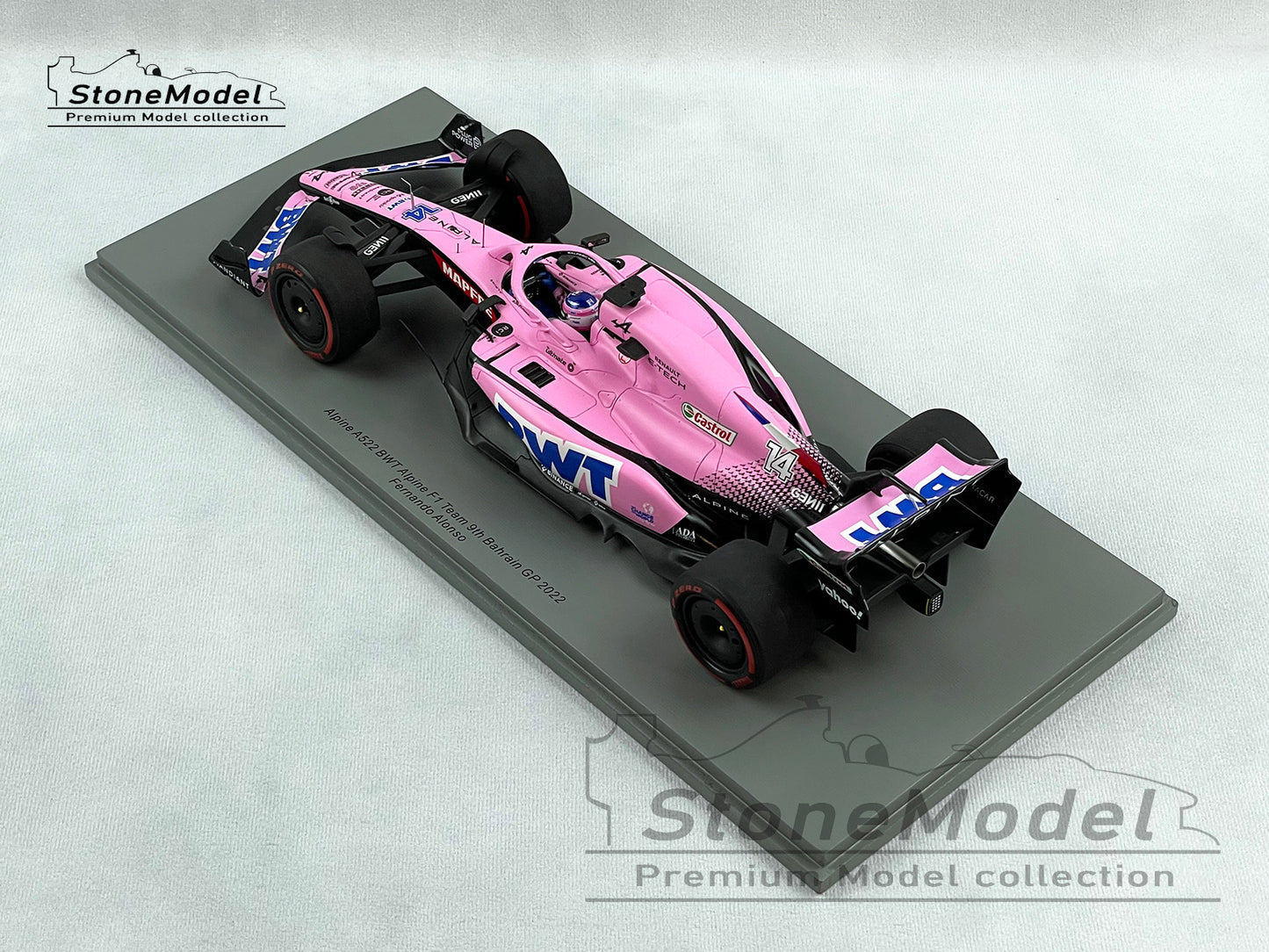2022 Alpine Renault BWT F1 A522 #14 Fernando Alonso Bahrain GP 1:18 Spark 18S752