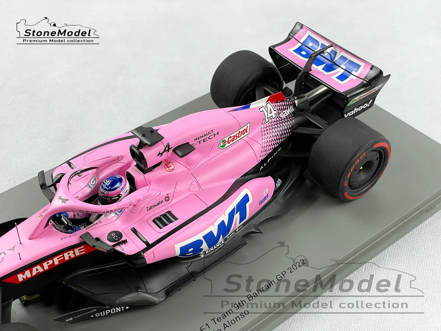 2022 Alpine Renault BWT F1 A522 #14 Fernando Alonso Bahrain GP 1:18 Spark 18S752