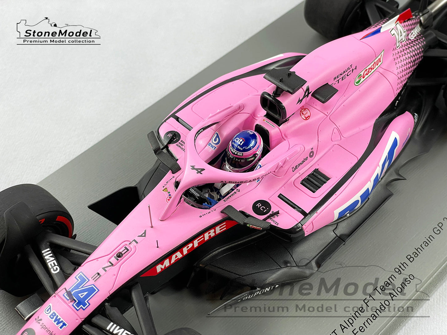 2022 Alpine Renault BWT F1 A522 #14 Fernando Alonso Bahrain GP 1:18 Spark 18S752