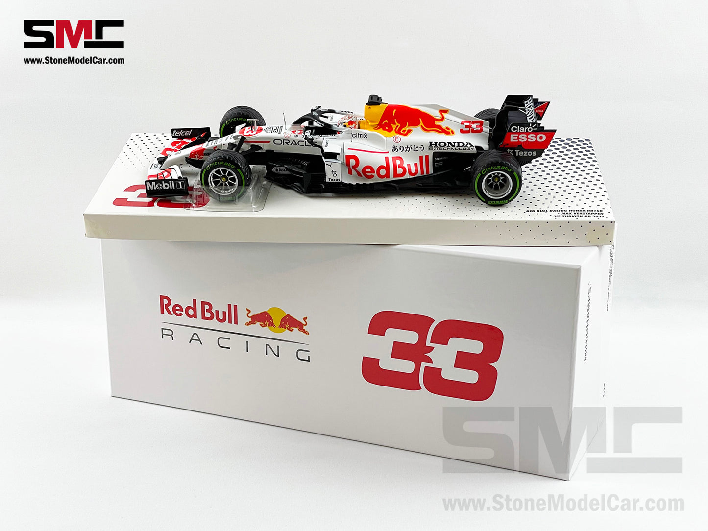 2021 World Champion #33 Max Verstappen Red Bull F1 RB16B Turkish GP 1:18 Minichamps Gift Box