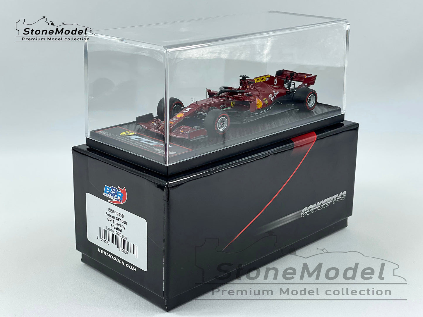Ferrari F1 SF1000 #5 Sebastian Vettel Tuscan 2020 Mugello 1000th 1:43 BBR BBRC245B