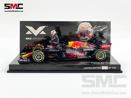 2021 F1 World Champion #33 Max Verstappen Red Bull RB16B French GP 1:43 MINICHAMPS with Figure