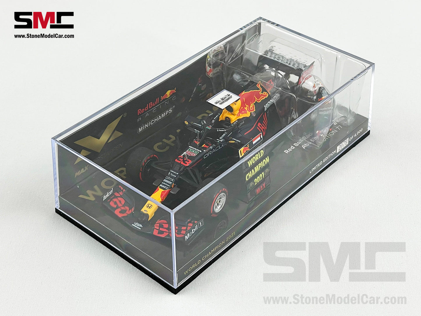 2021 F1 World Champion #33 Max Verstappen Red Bull RB16B Abu Dhabi GP 1:43 MINICHAMPS with Figure