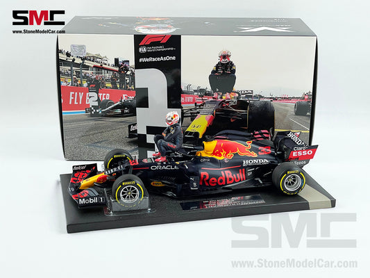 2021 F1 World Champion #33 Max Verstappen Red Bull RB16B French GP 1:18 MINICHAMPS with Figure