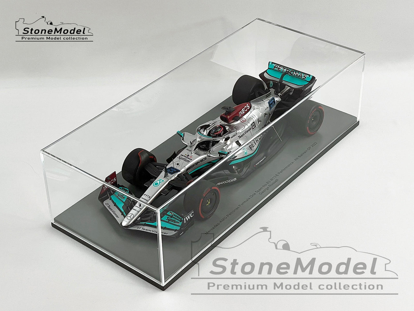 2022 Mercedes F1 W13 #63 George Russell Bahrain 4th 1st Race 1:18 Spark 18S746