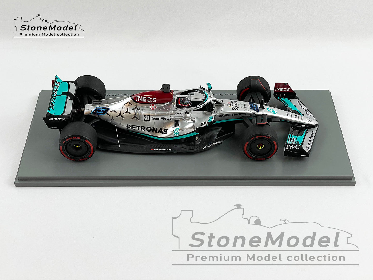 2022 Mercedes F1 W13 #63 George Russell Bahrain 4th 1st Race 1:18 Spark 18S746