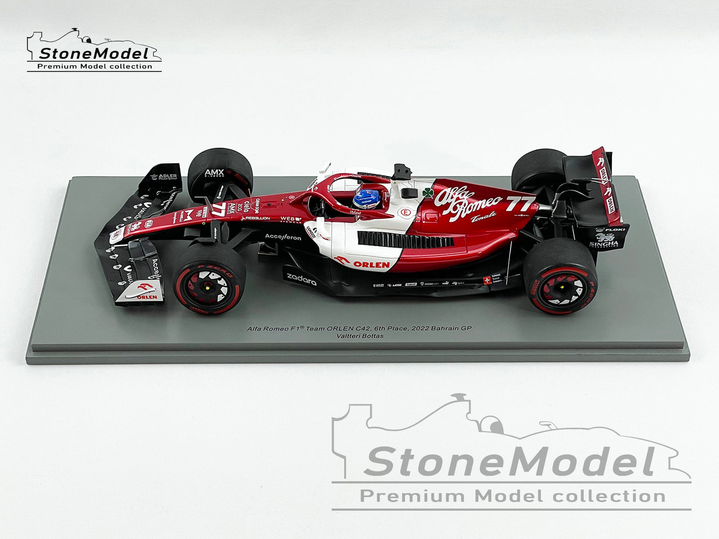 2022 Alfa Romeo Sauber F1 C42 #77 Valtteri Bottas Bahrain 6th 1:18 Spark 18S747