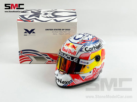 Red Bull F1 RB18 Max Verstappen US GP 2022 World Champion Schuberth 1:2 Helmet