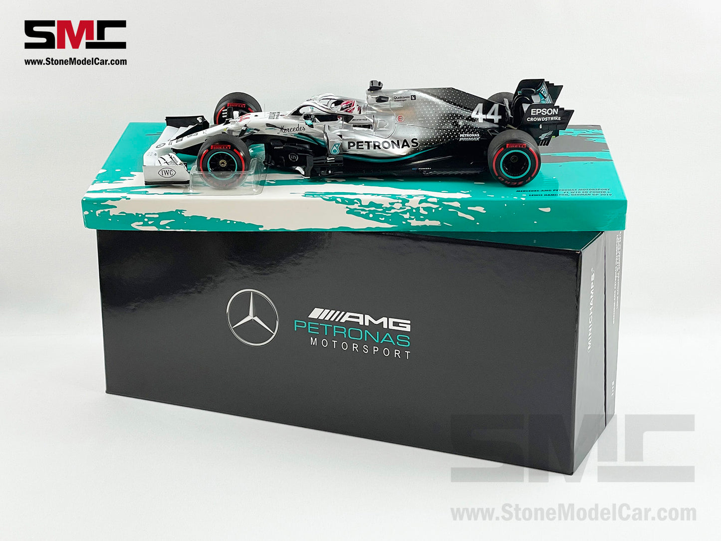2019 World Champion Mercedes AMG F1 W10 #44 Lewis Hamilton German GP 1:18 MINICHAMPS Gift Box