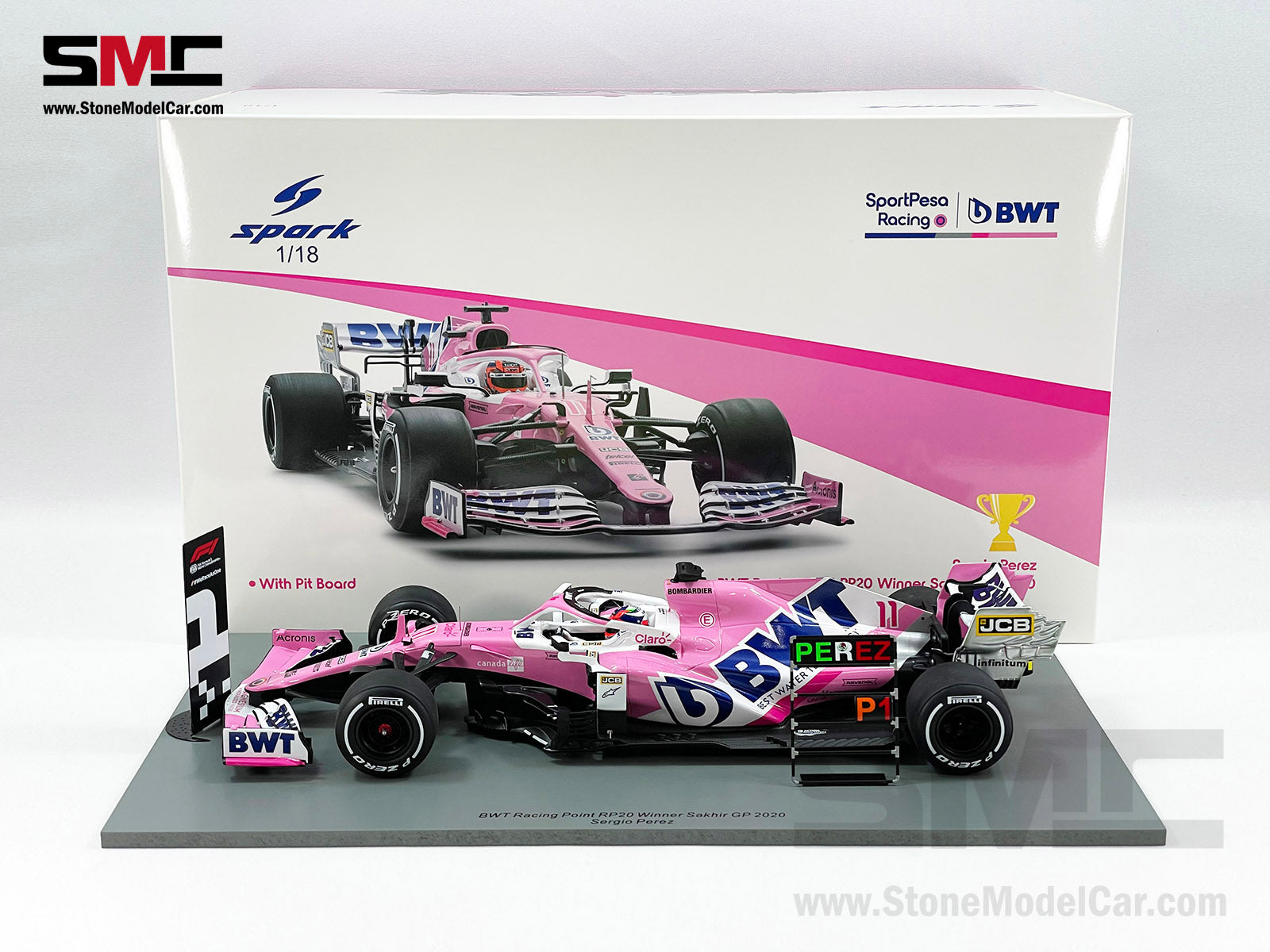 BWT Racing Point RP20 # 11 Sergio Perez Sakhir GP 2020 1st Win of F1 1 ...
