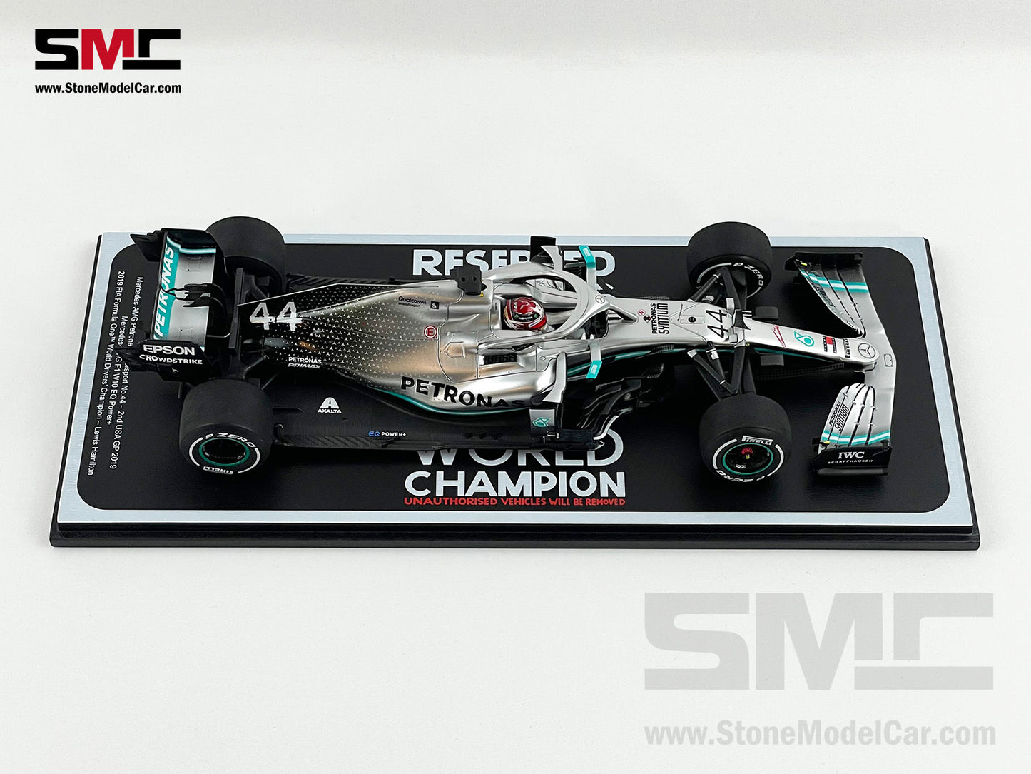 2019 6x World Champion Mercedes F1 W10 #44 Lewis Hamilton US GP 2nd 1:18 Spark